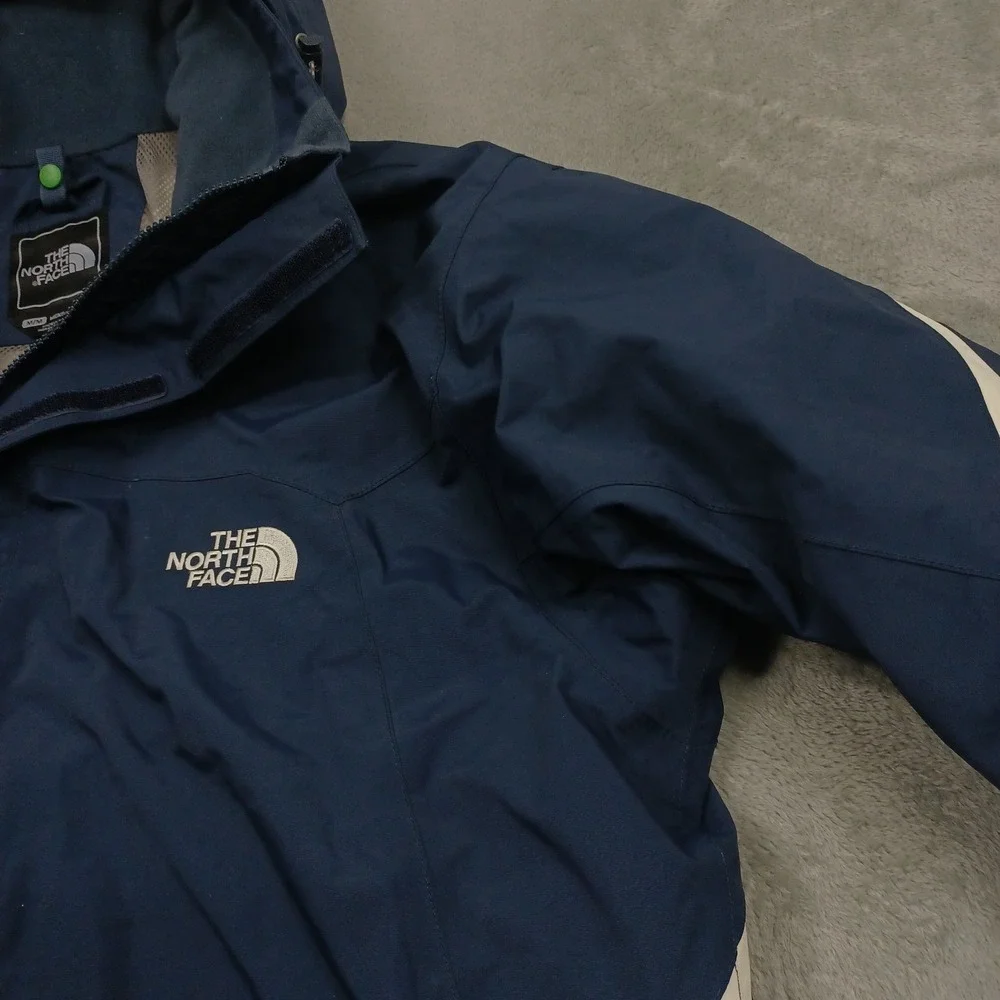 North Face Jacket Mens‎ Medium Blue Full Zip Hooded Outdoor Hyvent